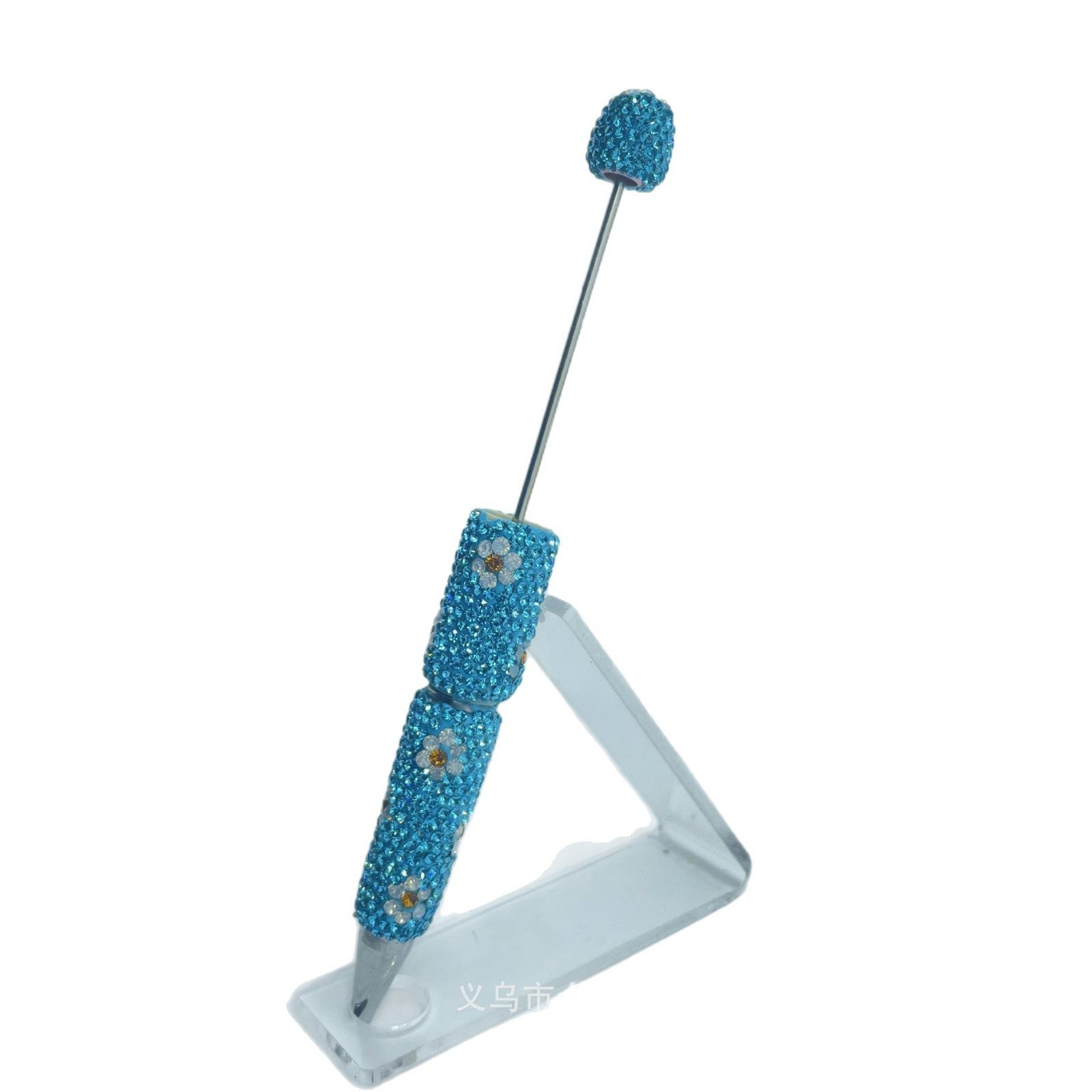 Wholesale Small  Rotating  Diamond-Encrusted  Ballpoint DIY  Fancy Beadable Pens