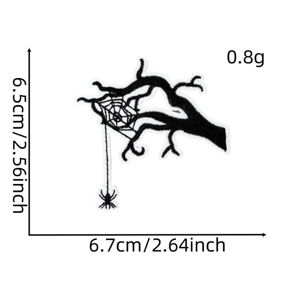 Wholesale Polyester Iron On Embroidered Patches  Pumpkin Ghost Black Series Home Decor Accent
