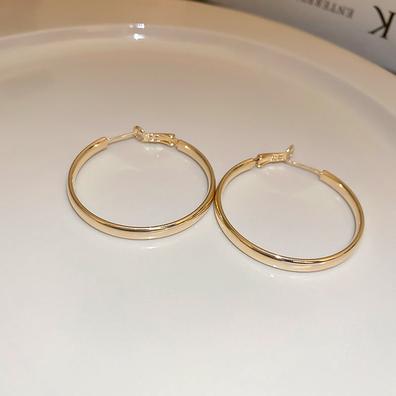 Wholesale Gold Plated Hoop Simple Earrings