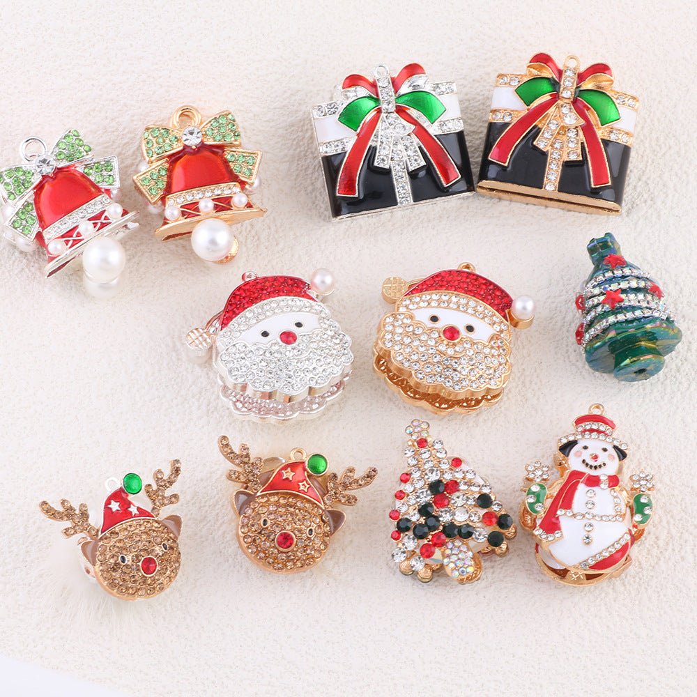 Wholesale Santa Christmas Tree Straight Hole Beads