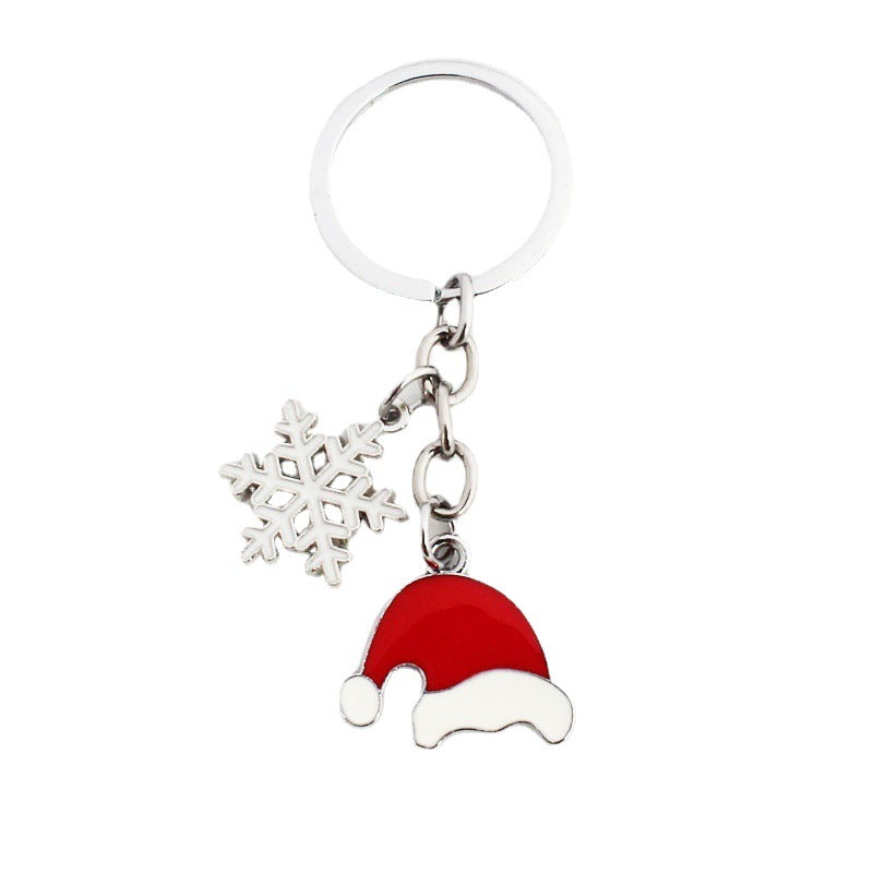 Wholesale Christmas Santa Claus Christmas Tree Drop Oil Zinc Alloy Keychain