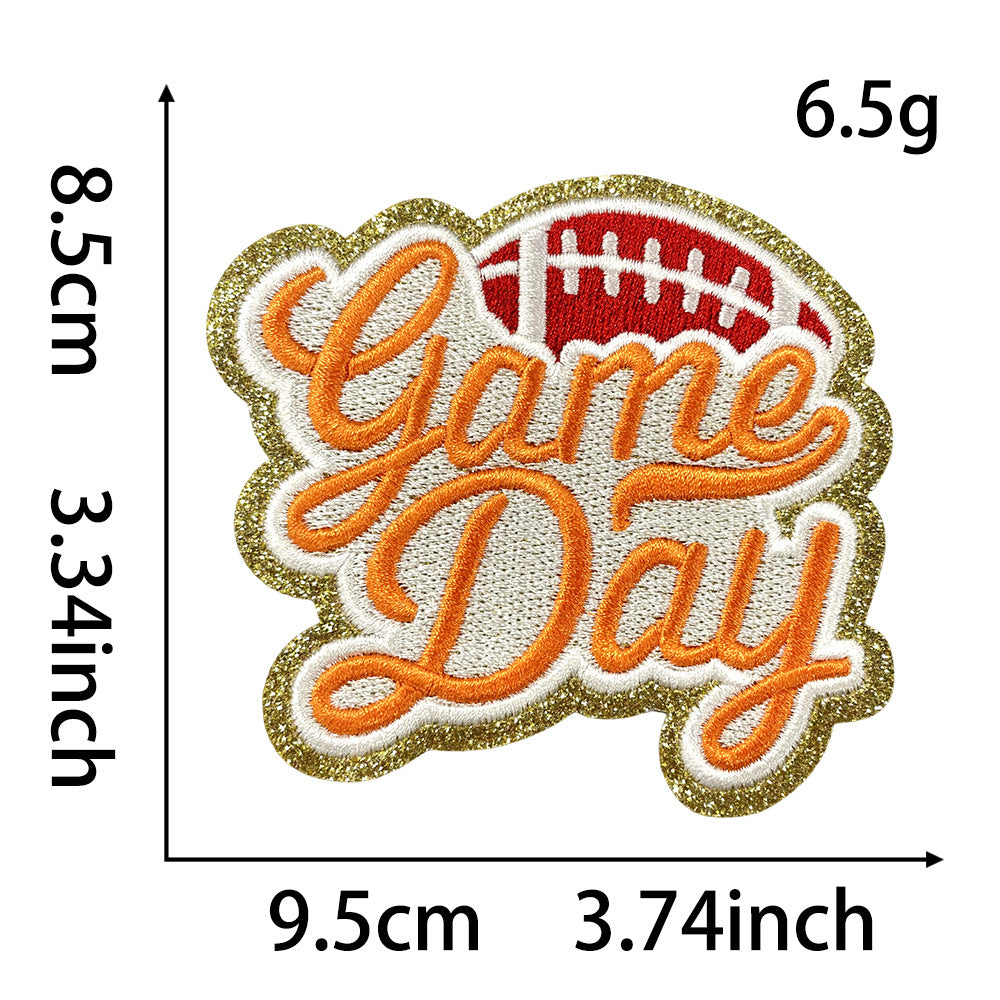Wholesale Gameday Football Helmet Embroidered Patch Iron On Applique For ets And Clothing