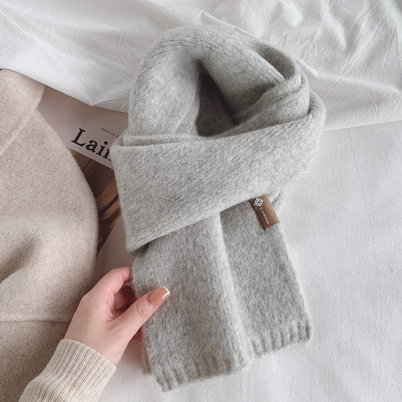 Wholesale Wool Blended Knitted Solid Colored Wool Scarves