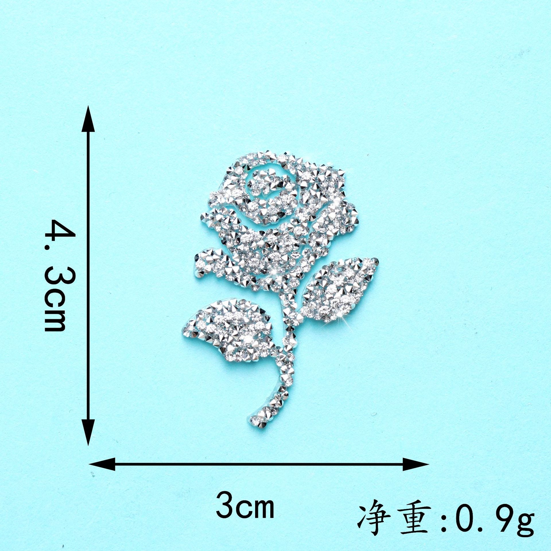 Wholesale white rose rhinestone embroidery DIY Patches