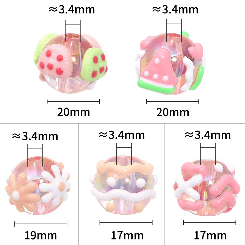 Wholesale  10pcs   Pink acrylic bead  Acrylic Beads