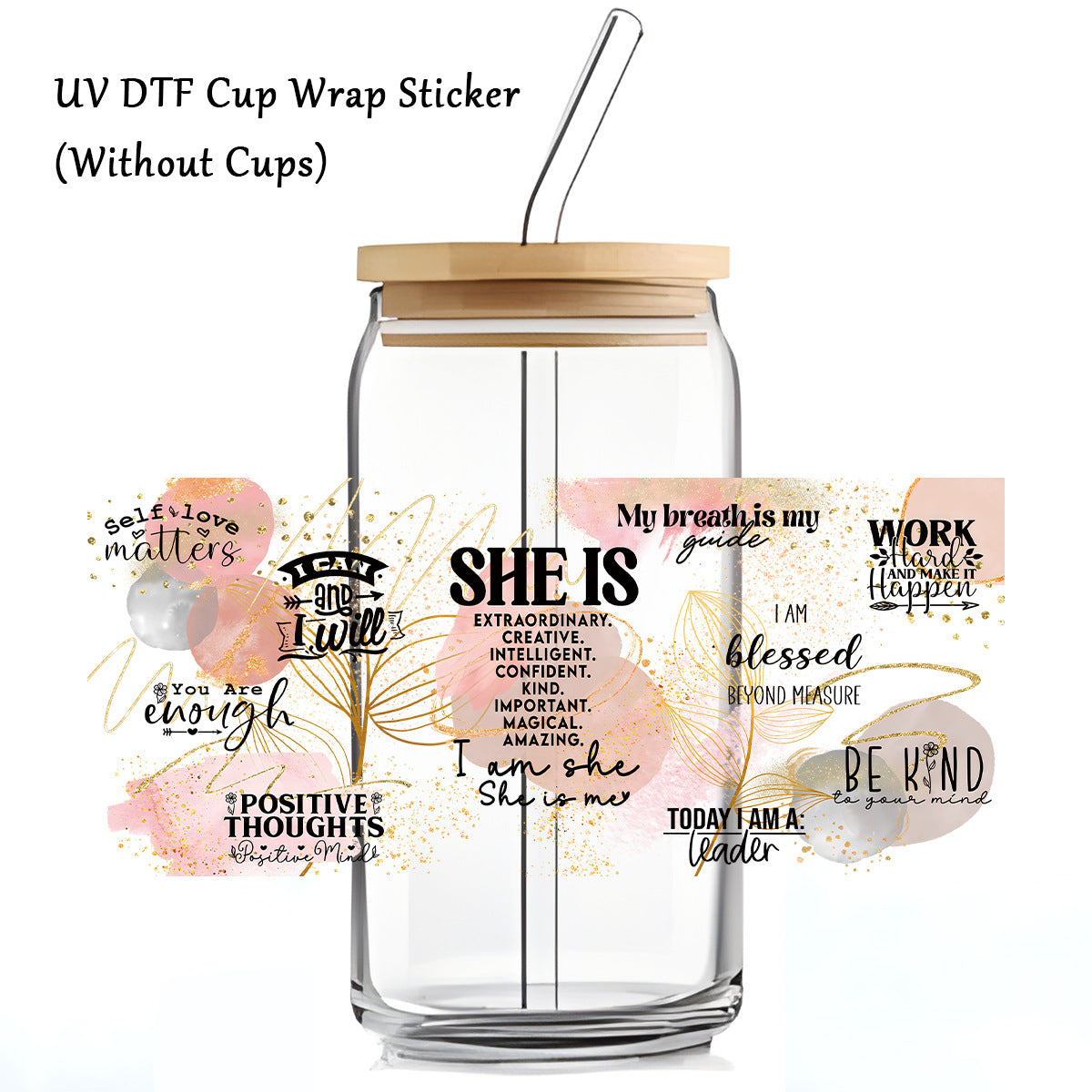 Wholesale Bible Jesus Crystal Sticker Transparent  16oz UV DTF Glass Cup Sticker