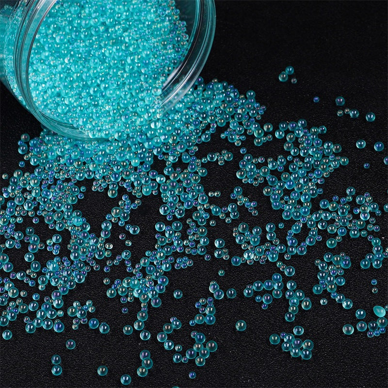 Wholesale 30g Non Porous Transparent Iridescent Glass Rice Beads