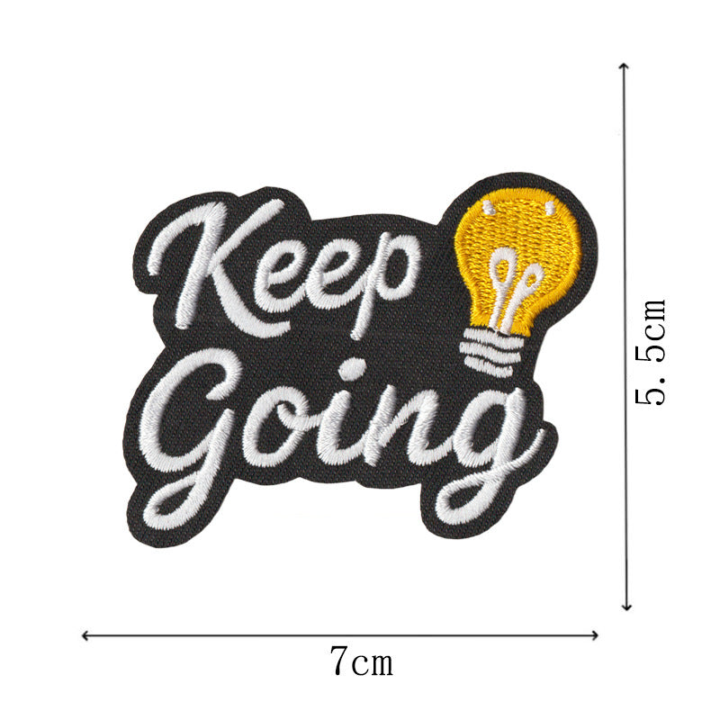 Wholesale Trendy Letter Quote Embroidered Patches No Sew Iron On DIY Accessory For Clothes Bags Towels 10 Pack