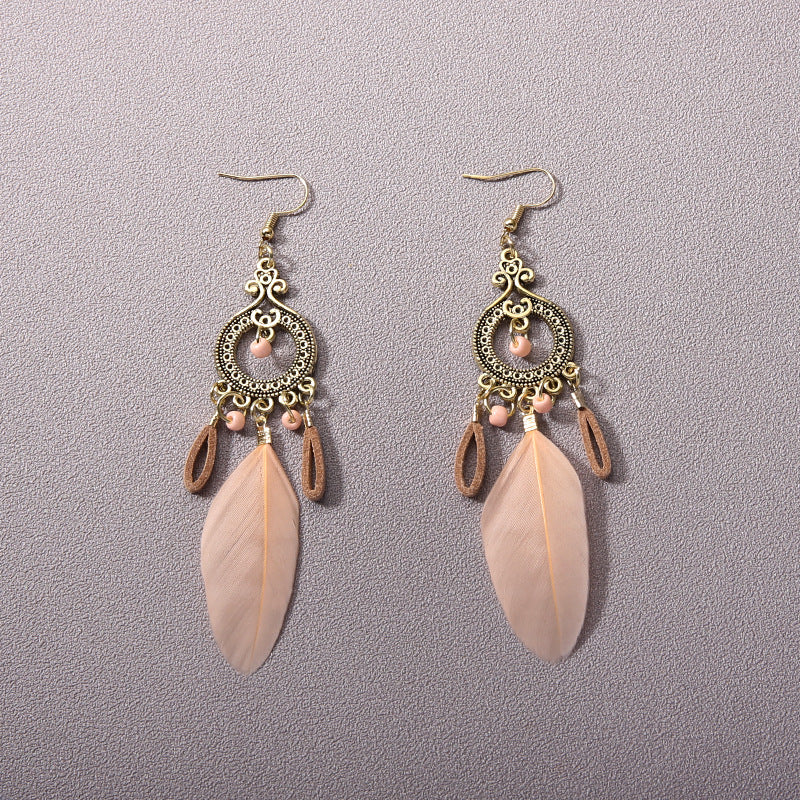 Wholesale Bohemian Tassel Ethnic Style Long Earrings