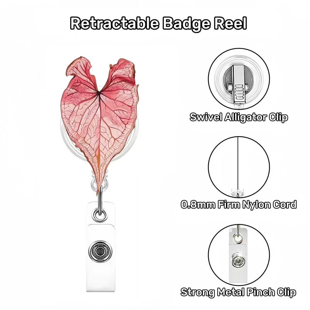 Wholesale Colorful leaves Badge Reels