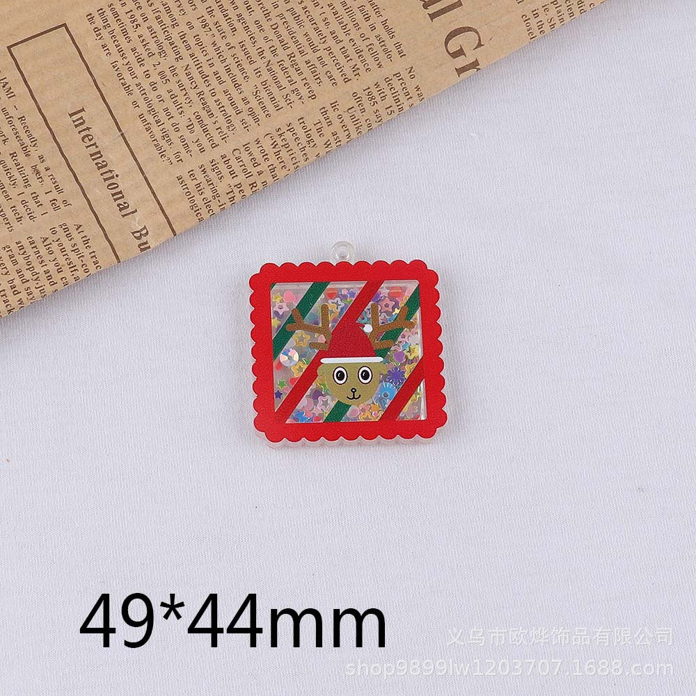 Wholesale 10pcs Cartoon Christmas Cube Hot Pot Quicksand Ornament Accessories DIY Patch FlatBack
