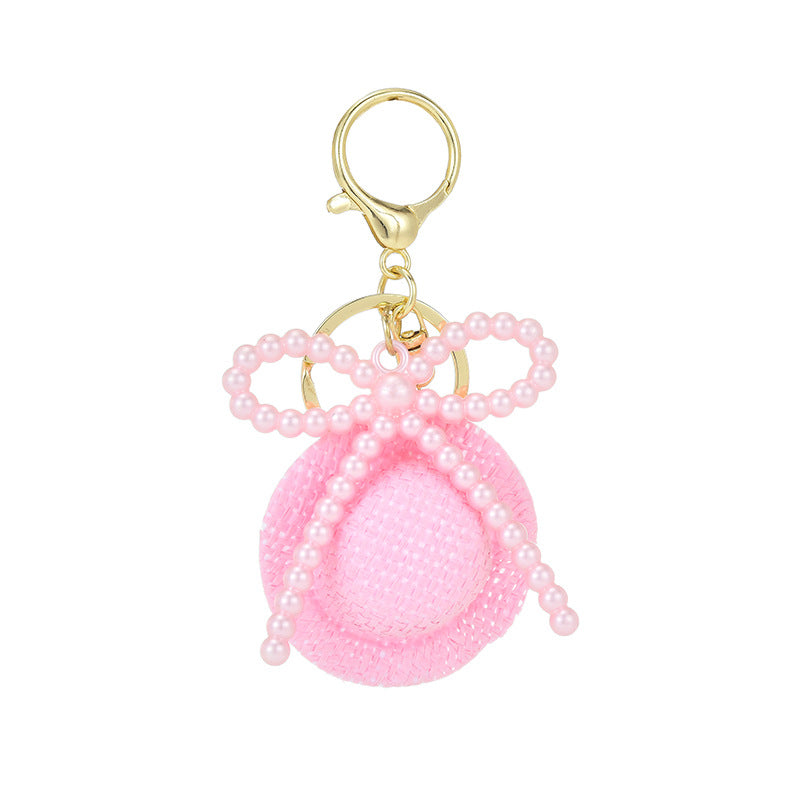 Wholesale Colorful bow cute little hat acrylic keychain
