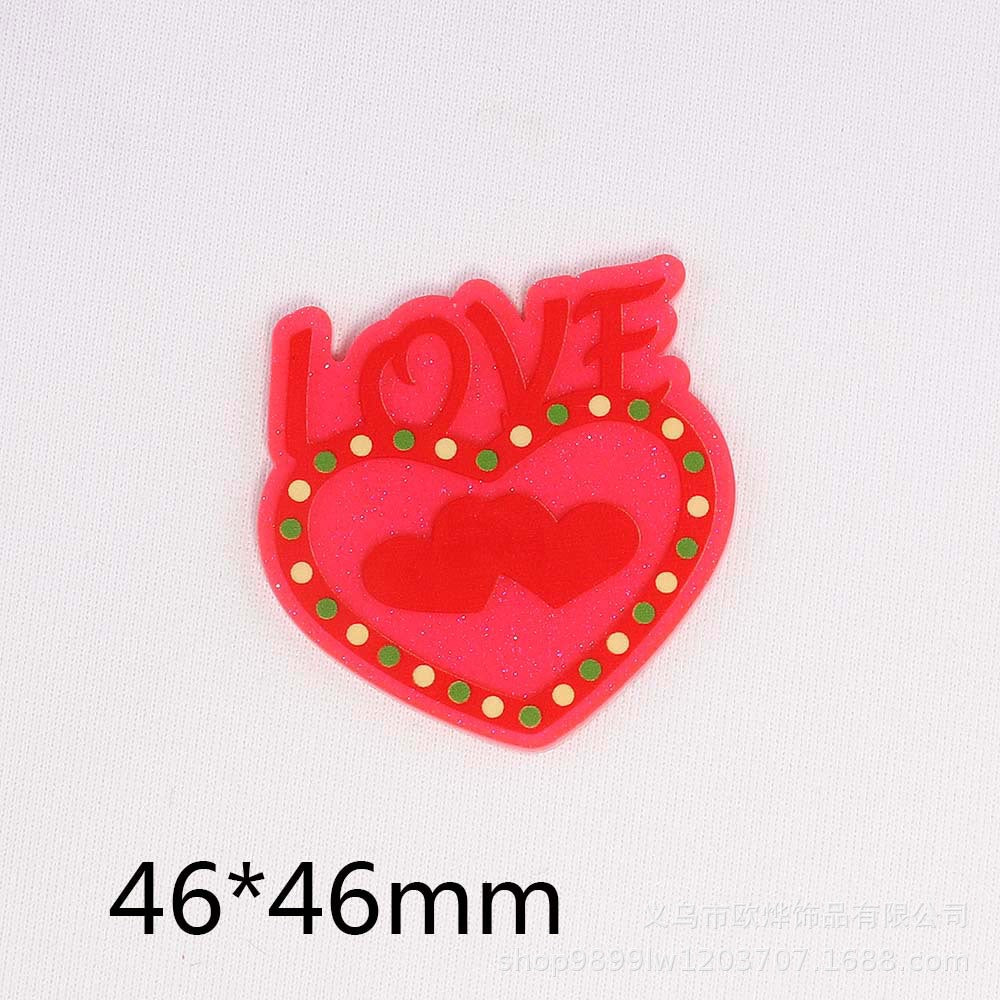 Wholesale 10PCS Valentine's Day Series Peach Heart Bag Pin DIY Patch Jewelry Acrylic