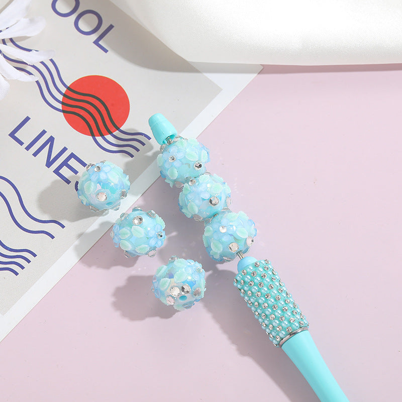Wholesale 10pcs leaves luminous round beads straight hole handmade loose Acrylic beads