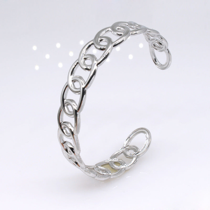 Brazalete de titanio de acero inoxidable en forma de C en forma de C en forma de C