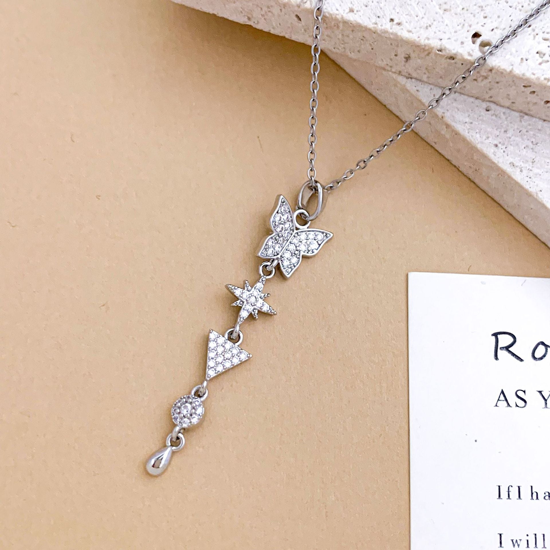 Wholesale Bow Necklace Accessories Women' s Luxury Titanium Steel Necklace
