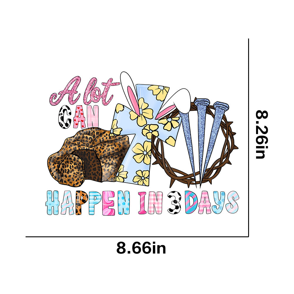 Wholesale 10pcs Easter letter cartoon rabbit car UV DTF Ready to Press Transfers Wraps