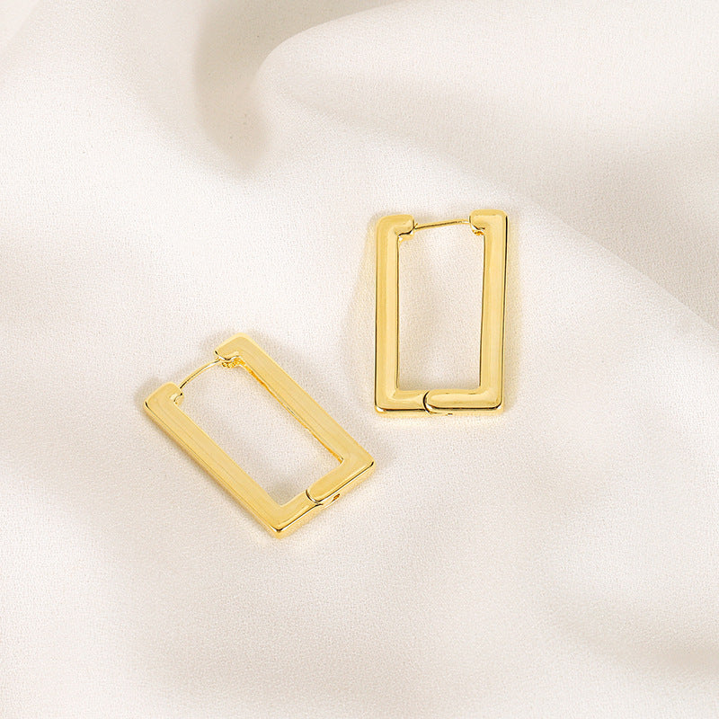 Wholesale Golden electroplated geometric block earrings