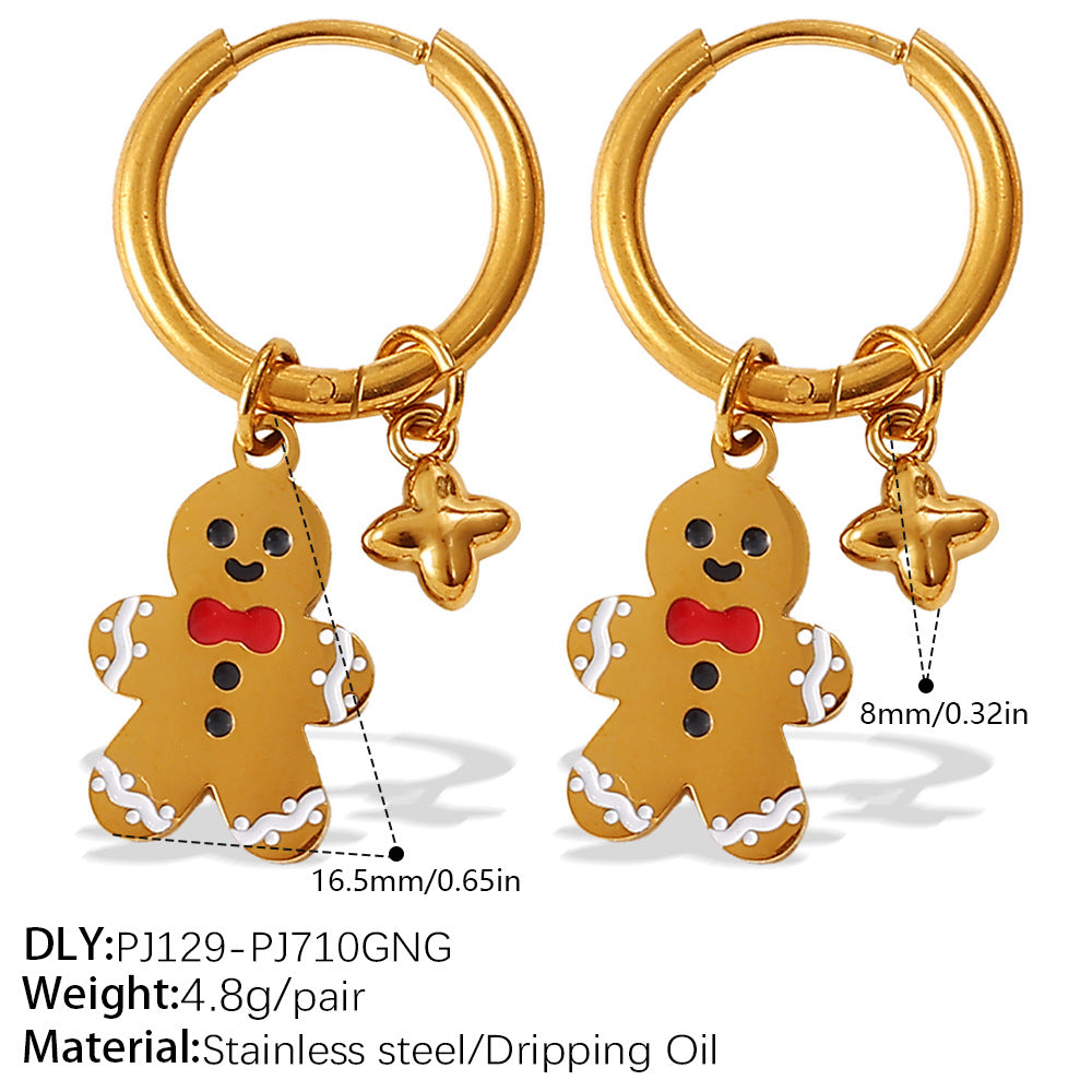 Wholesale Christmas series gingerbread  earrings