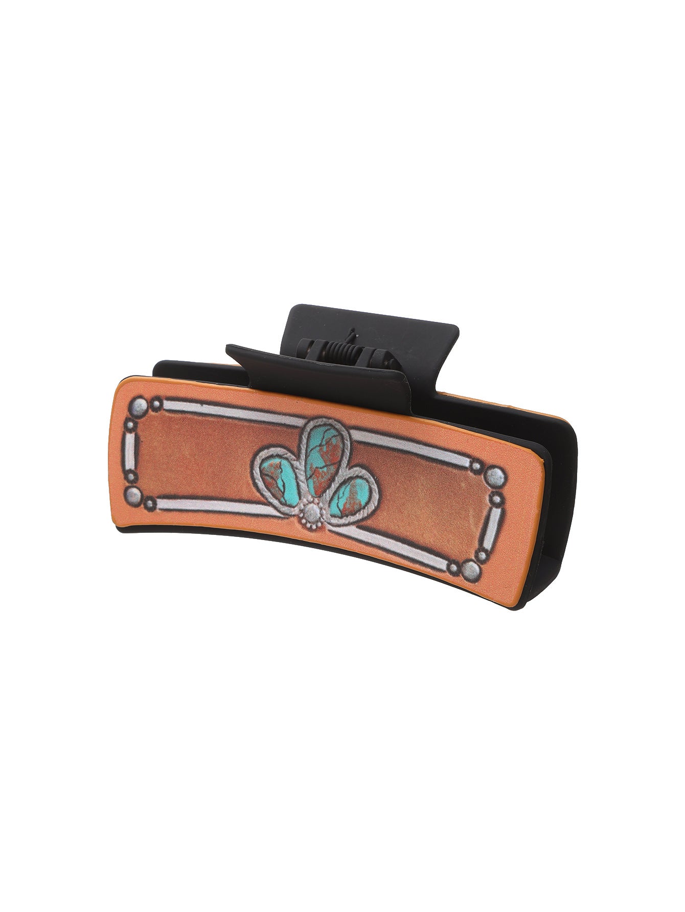 Wholesale Western Style Cactus Butterfly Leather Hair Clip Shark Clip Combination