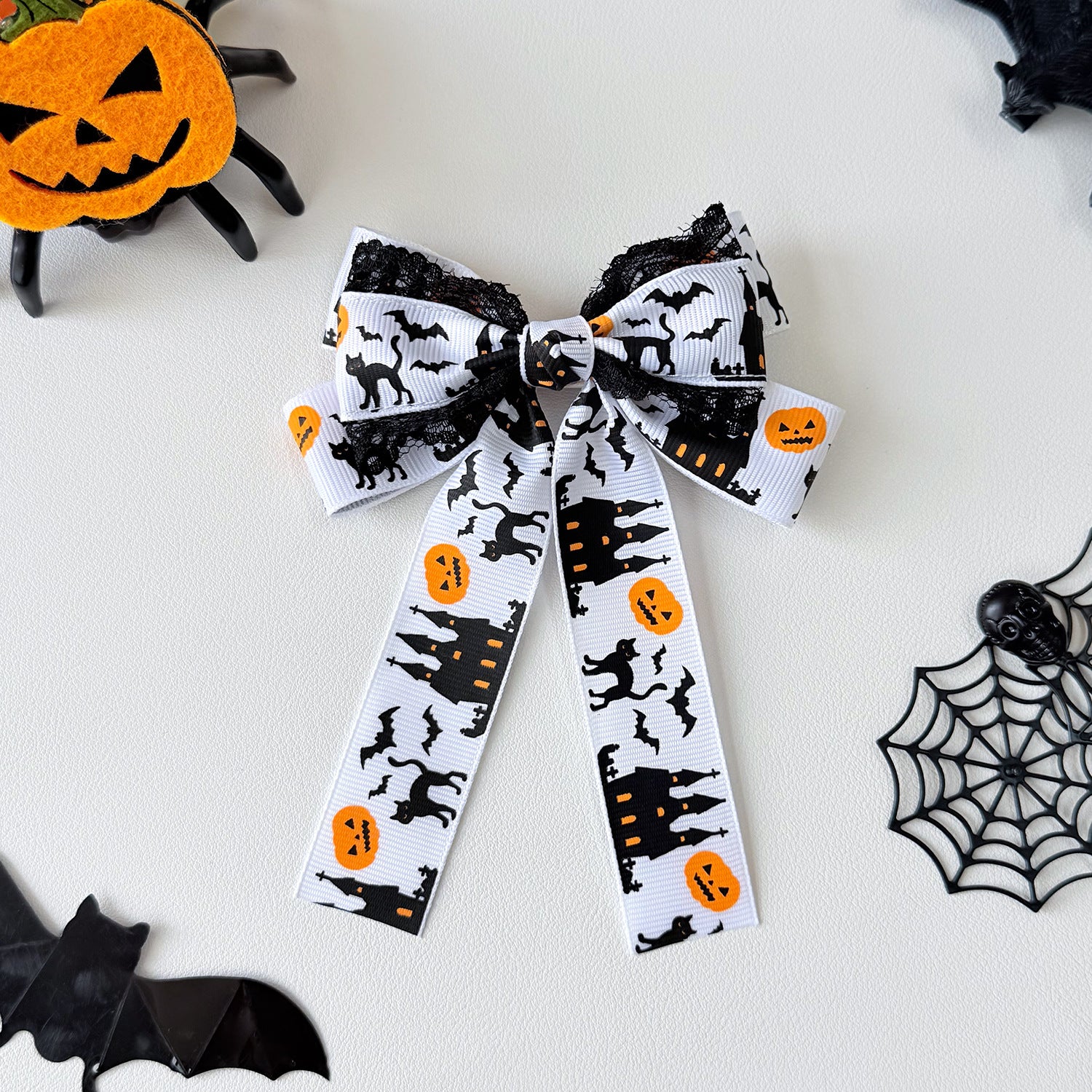 Wholesale  Ghost Pumpkin Ribbon Bow Hair Clips Alligator Clip Hair Accessory Chic Party Gift For Women