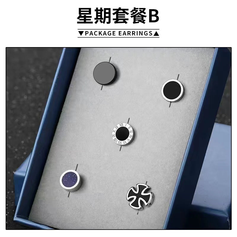 Wholesale Minimalist Titanium Steel Individual Personalized Set Trendy Earrings