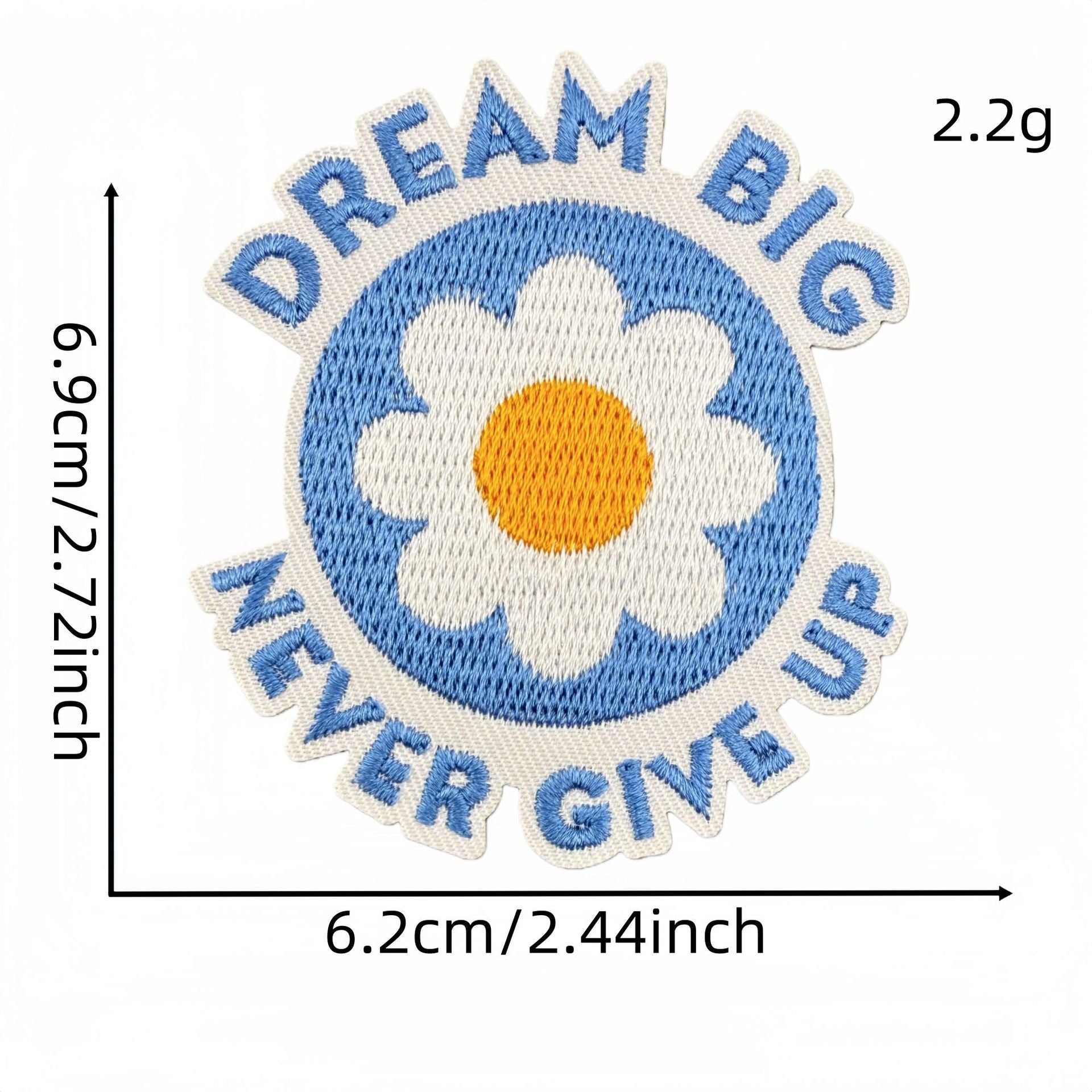 Wholesale Blue Embroidered Iron On Patch Positive Energy Saying DIY Fashion Accessory For Clothing Bags