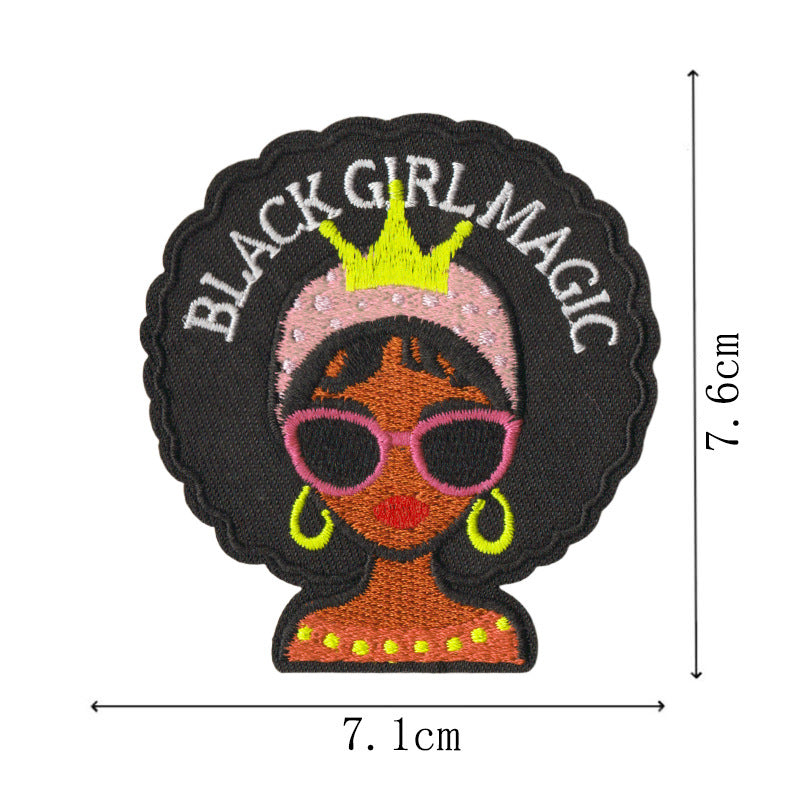 Wholesale Embroidered Patch With Black Independence Day Design Sew On Decorative Badge For Coats Casual Craft Supply For Resale