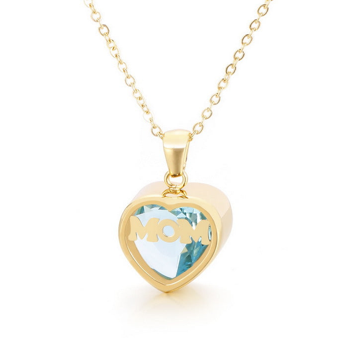 Wholesale new mother's day gift stainless steel heart-shaped necklace