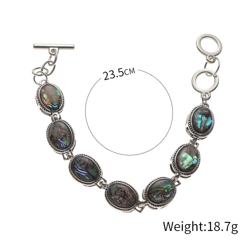 Wholesale Water Drop Round Natural Abalone Shell Bracelet