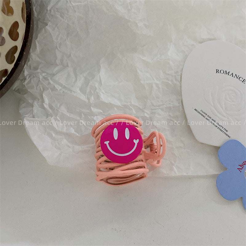 Wholesale Color Smiley Face Mixed Material Hair Clips