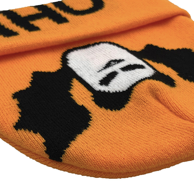 Wholesale Bat Orange Black Cartoon Jacquard Wool Knitted Acrylic Hat