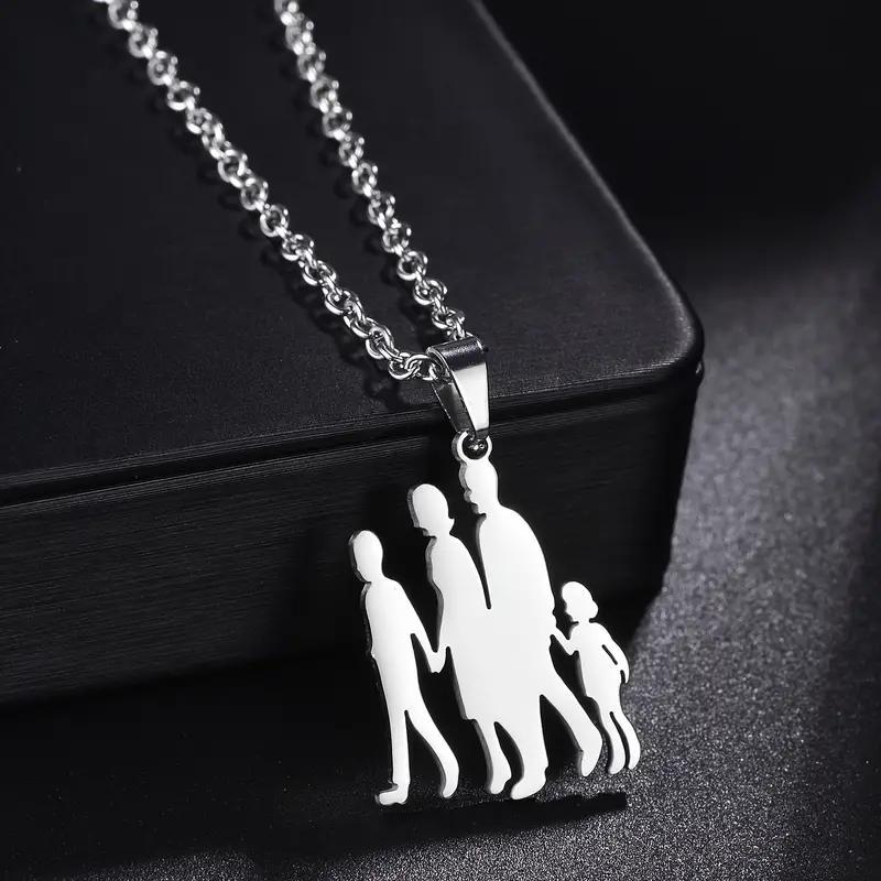 Wholesale Stainless steel mother and daughter son necklace