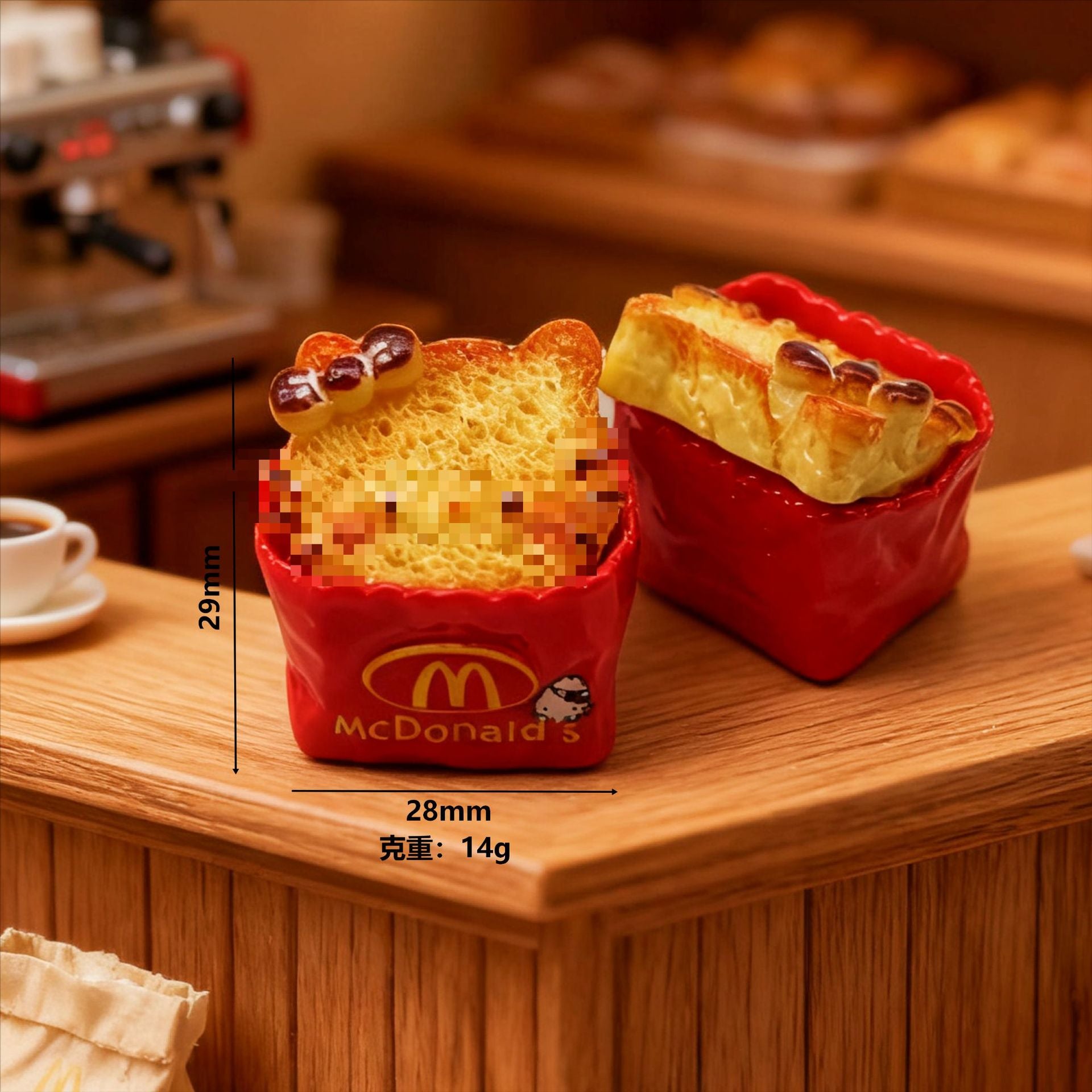 Wholesale 10pcs Cartoon Cat Bread  Bakery Shop Miniature Food Toy Doll Accessories