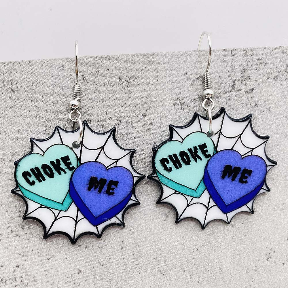 Pendientes acrílicos de alfabeto de Halloween al por mayor