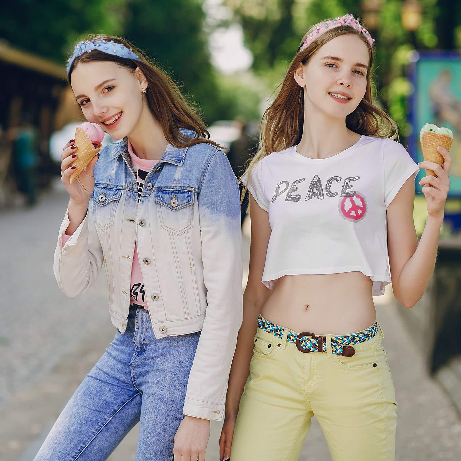 Wholesale Colored Pearl Knotted and Pressed Hair Bands