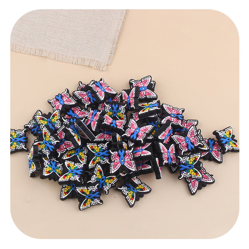 Wholesale Creative Butterfly Pattern Silicone Beads