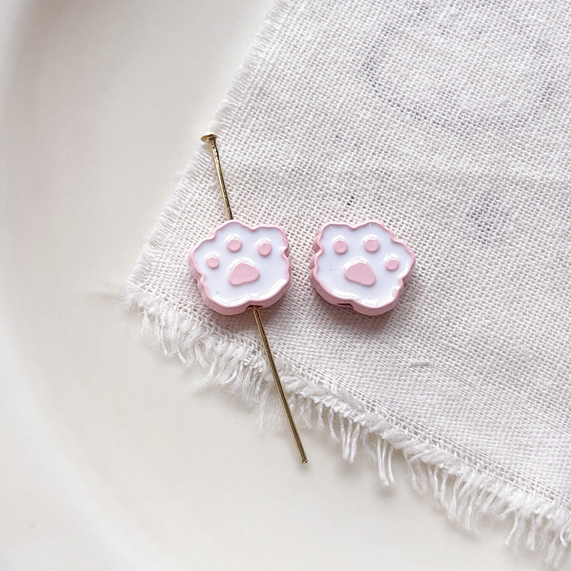 Wholesale 10pcs Cartoon Cute Dog Cute cartoon dog paw print Beads