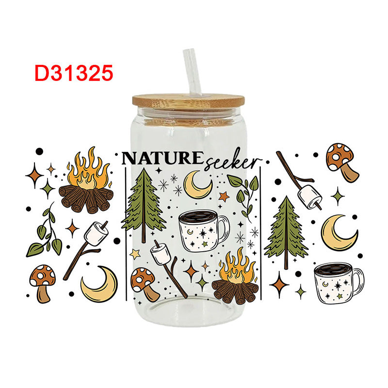 Wholesale Cross Flower Tree Daily Series 16oz Cup UV DTF Wraps