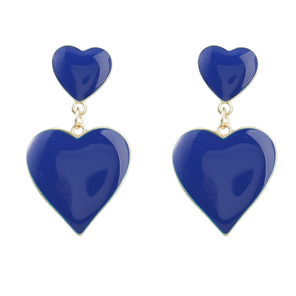 Wholesale Multi-layered Love-shaped Alloy Oil Dripping Earrings