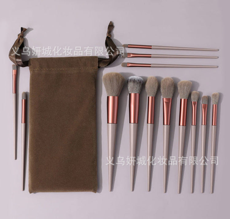 Wholesale 13 Pcs Concealer Highlighter Loose Powder Blush Makeup Brushes