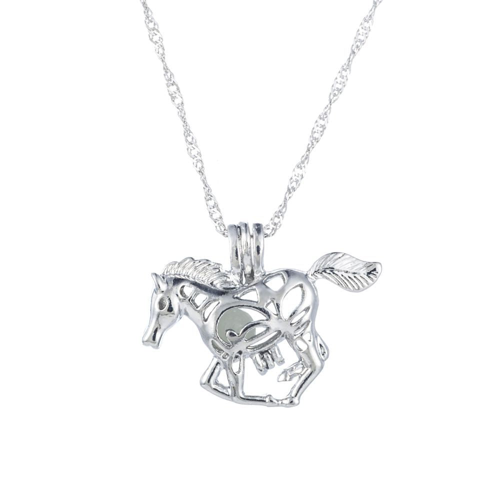 Wholesale Halloween Hollow-out Luminous Horse Necklace