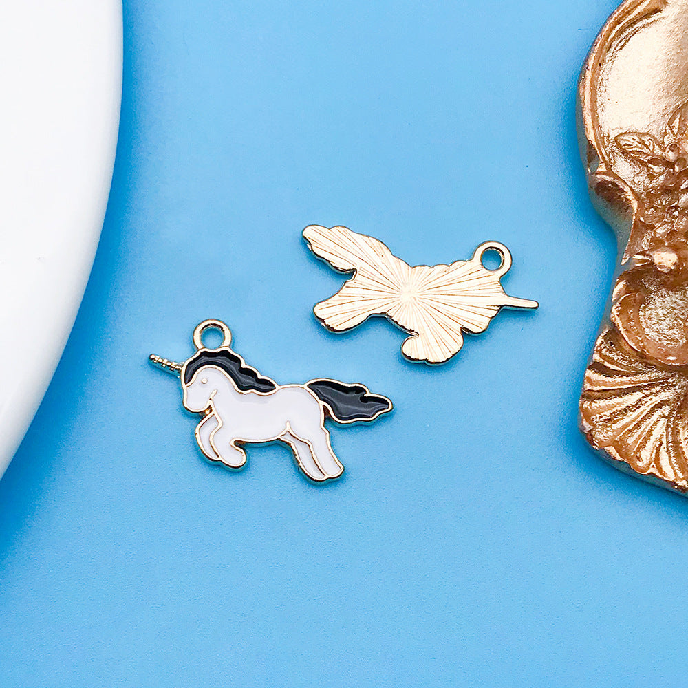 Wholesale Drip Oil Green Cartoon Plant Animal Alloy DIY Necklace Bracelet Pendant