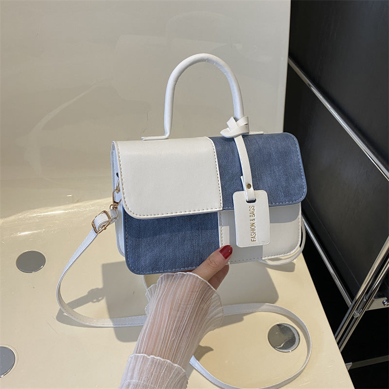 Wholesale Design Stitching Contrast Color Small Square Bag Texture Simple Crossbody Bag Fashion Shoulder Bag