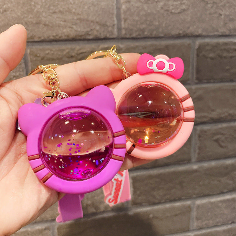 Llavero a la deriva del colegio de gatos al por mayor de planeta acrílico