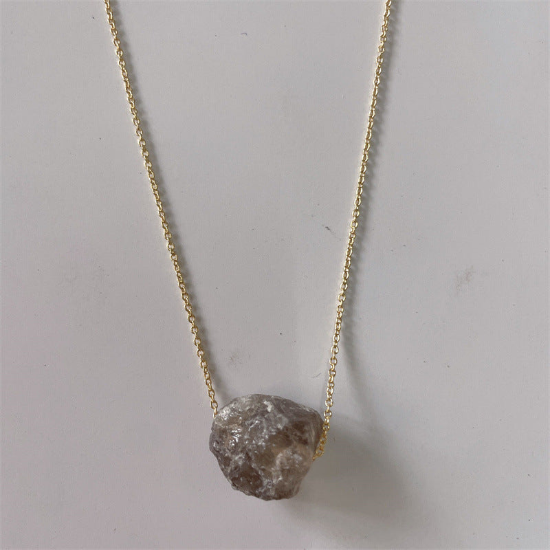 Wholesale Crystal Rough Stone Irregular Natural Stone Pendant Necklace