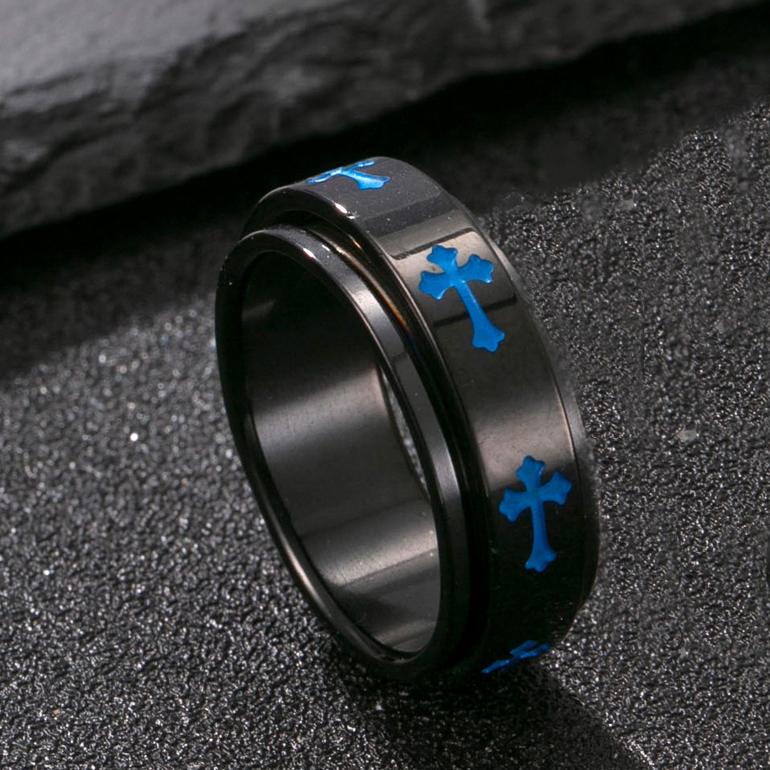 Wholesale Titanium steel ring cross ring stainless steel ring