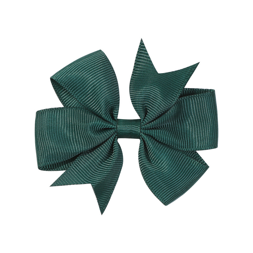 Wholesale 10pcs DIY Handmade Baby Dovetail V Ribbed Ribbon Bow Hairpin