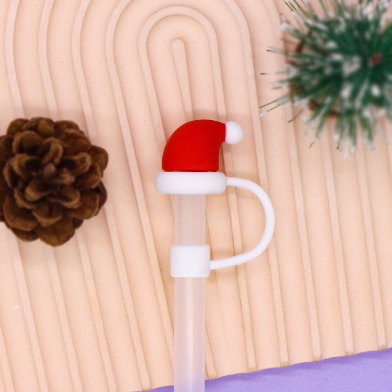 Wholesale Christmas 8MM Silicone Straw Caps