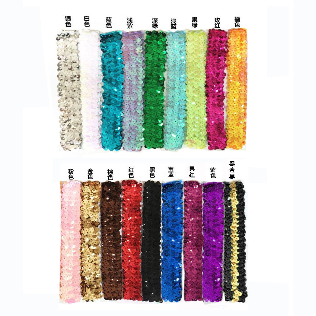 Wholesale Sports dance glitter shiny elastic headband